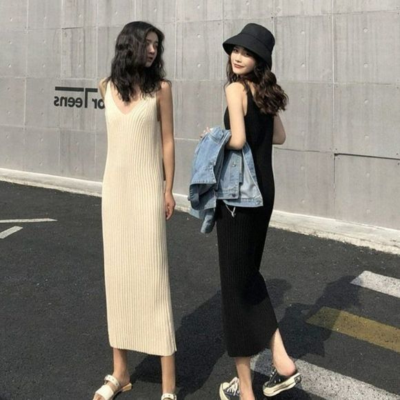 Knit Spaghetti-Strap Maxi Dress | Sweater Dress - Picture 7 of 9